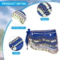 thumbnail image 3 of Uxcell Women's Belly Dance Hip Scarf with Sequins Triangle Wrap Skirts Waist Chain for Party Costume Performance Dark Blue, 3 of 7