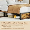 thumbnail image 3 of Spaco Size Bed Frame with Storage Headboard Industrial Metal Platform Bed, Queen Size, Simple Bed Frame for Indoor as Bedroom, Brown, 3 of 10