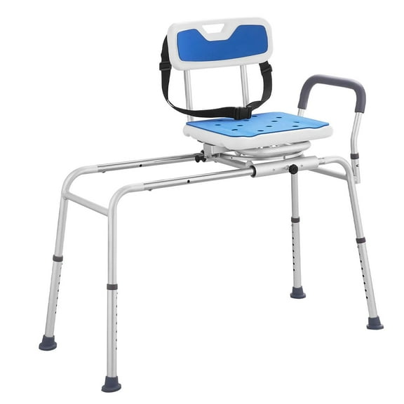 Sliding Tub Transfer Bench Shower Chair with 360 Degree Swivel Seat 400LBS