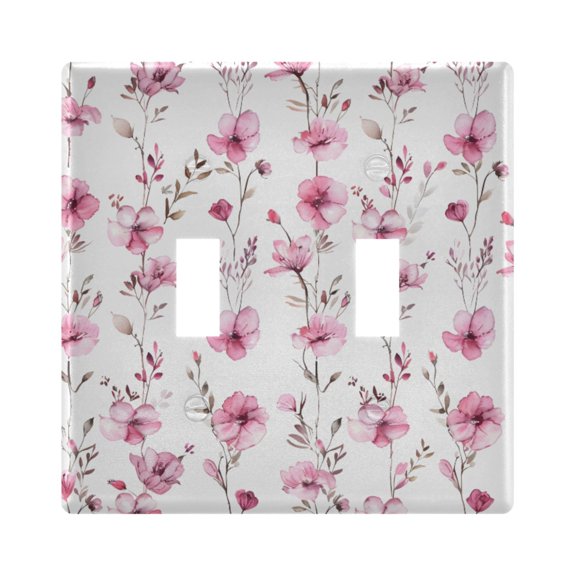 Light Switch Cover Pink Wild Spring Flowers Plates Faceplate Decorative Switch Plate for Bedroom Home Decor