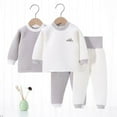 thumbnail image 5 of Esaierr Infant Long Johns Thermal Underwear Outfit for Boys Girls Pajama Set Warm Cold Weather Baby High Waist Belly Protection Thermal Tops Bottom 2PCS 6-24M, 5 of 9