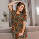 thumbnail image 3 of Fotbe African Tribal Style Bata de Dormir para Mujer con Estampado, Camisón de Algodón de Manga Corta, Ropa de Dormir Casual, 3 of 6
