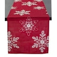 thumbnail image 3 of Fennco Styles Embroidered White Snowflake Christmas Table Runner 16 x 120 Inch - Red Table Cover for Holiday Décor, Dinner Party, Banquets and Special Occasion, 3 of 4