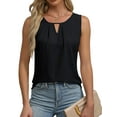 thumbnail image 2 of Qaspx Summer Tank Tops for Women Casual Sleeveless Blouses Loose Dressy Work Shirt Crewneck Lightweight Tops, 2 of 4