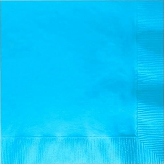 600 - (12 Pks of 50) 2 Ply Plain Solid Colors Luncheon Dinner Napkins Paper - Bermuda Blue
