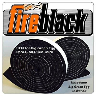 FireBlack34 for Big Green Egg SMALL MEDIUM & MINI 3/4 x 1/8 Black Hi Temp BBQ smoker Gasket 15