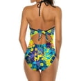 thumbnail image 4 of NICKSUN Maillot de Bain une Pièce pour Femmes Contrôle du Ventre Maillot de Bain Modeste Col en V, 4 of 7
