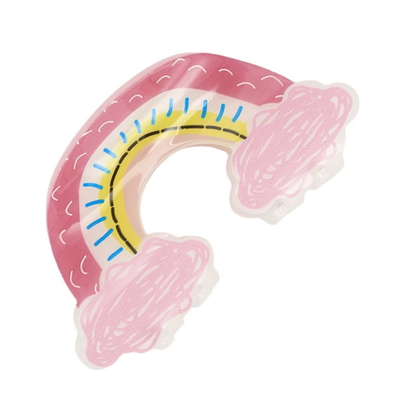 Unique Bargains 1 Pc Fashion Cute Rainbow Clouds Hair Clips for Women 3.62"x1.89"x1.26" Pink