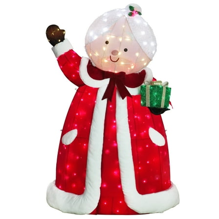 6' Mrs. Clause Large Outdoor Christmas Décor with 300 Multi-Color LED Lights