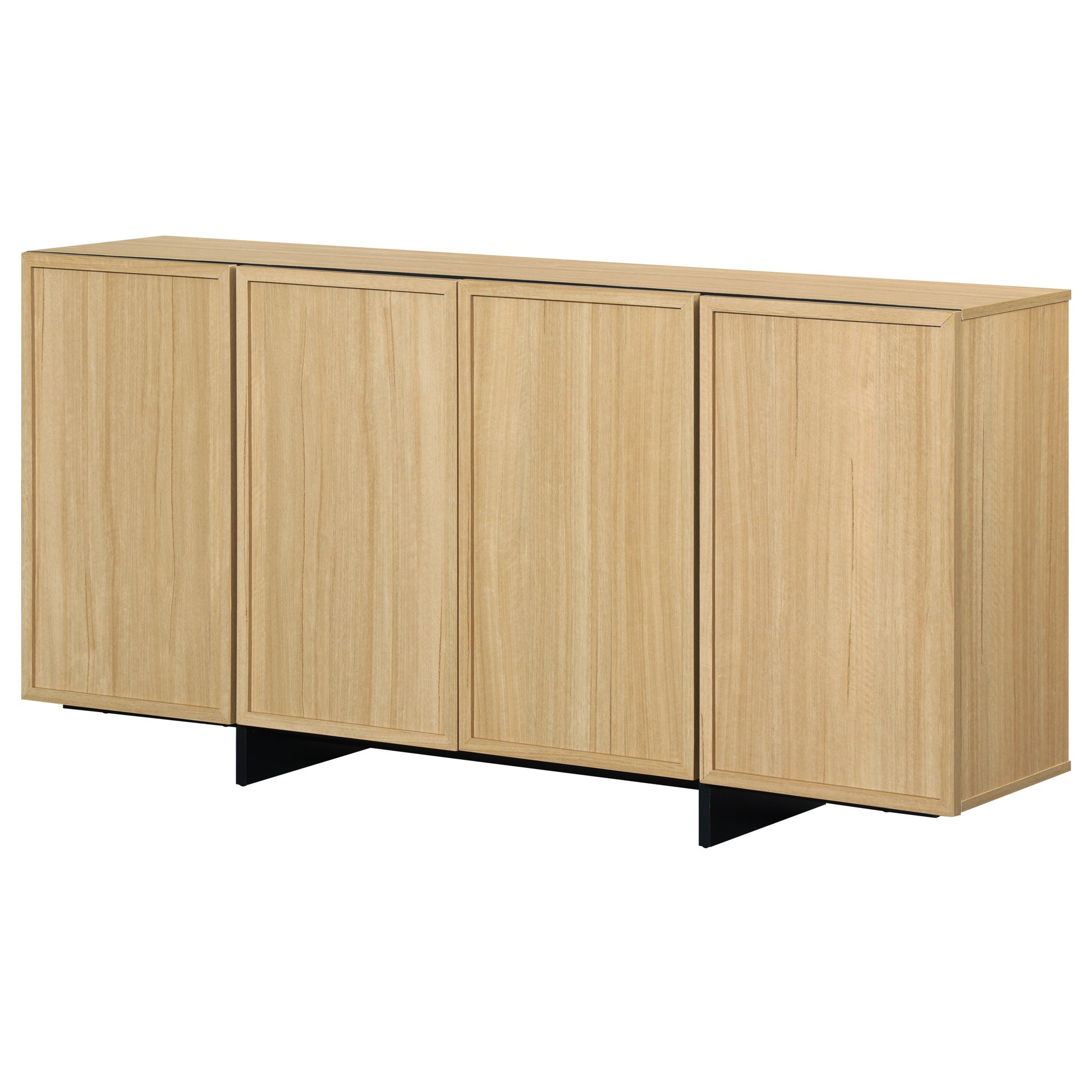 WAMPAT Multifunctional Sideboard Buffet Cabinet, Modern Storage Cabinet with 3 Large Storage Spaces, Coffee Bar Cabinet for Living Room and Kitchen, Oak