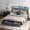 Gray-Channel Tufted-2 Drawers, variant on Anyhave Full Size Bed Frame with 2 Storage Drawers, LED Lights, Charging Station, Upholstered Headboard, Steel Support, No Box Spring, Quiet, Gray