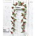 thumbnail image 6 of Asisol 6 Feet Red Berry Christmas Garland, Flexible Artificial Berry Garland for Home Fireplace Decoration Christmas New Year Holiday Indoor Outdoor Decor, 6 of 7
