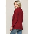 thumbnail image 3 of Made by Johnny Women's Women's Open Front Knit Cardigan M BURGUNDY, 3 of 6
