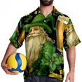 thumbnail image 4 of Saint Patrick's Day Men's Casual Printed Button Down Short Sleeve Beach Shirts, 4 of 6