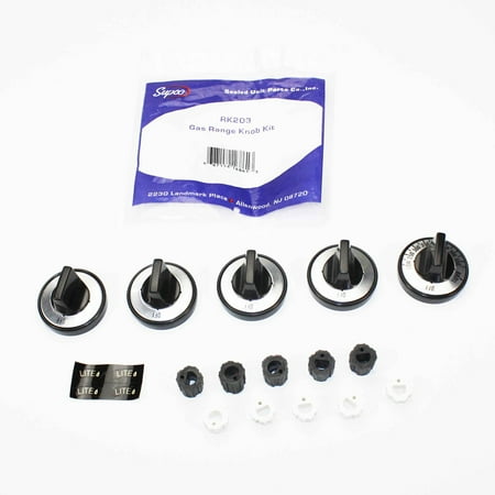 - 4-Pack Supco RK203 Universal Gas Top Burner Knobs Black