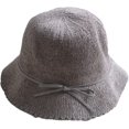 thumbnail image 6 of CoCopeaunts Bucket Hats for Women Autumn Winter Fashion Bow Lacing Strap Sweet Dome Basin Hat Solid Color Warm Fisherman Hat, 6 of 8