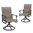 thumbnail image 4 of Vicllax Outdoor Dining Chair Patio Swivel Chairs Set of 2 Rocking Metal Textilene Fabric, Brown, 4 of 9