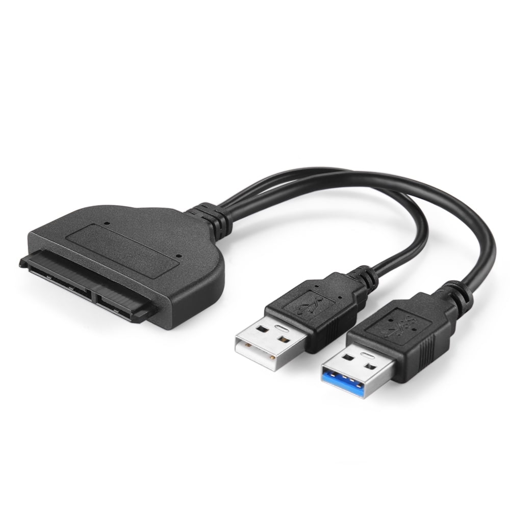 USB 3.0 to SATA Adapter Cable Bridge w/ UASP High Speed Data Transfer Protocol & Extra USB Port, SATA 2.5" to USB 3.0 Converter for Solid State Drive External