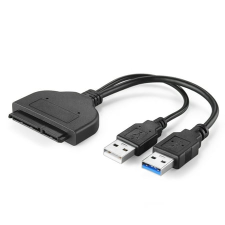 USB 3.0 to SATA Adapter Cable Bridge w/ UASP High Speed Data Transfer Protocol & Extra USB Power Port, SATA 2.5