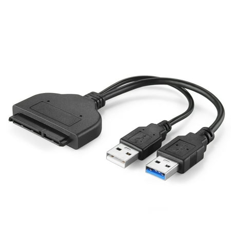 USB 3.0 to SATA Adapter Cable Bridge w/ UASP High Speed Data Transfer Protocol & Extra USB Power Port, SATA 2.5