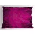 thumbnail image 1 of Hot Pink Pillow Sham Vibrant Color Abstract Triangles Expressionism Inspired Geometrical Art, Decorative Standard Queen Size Printed Pillowcase, 30 X 20 Inches, Hot Pink Purple Plum, by Ambesonne, 1 of 2