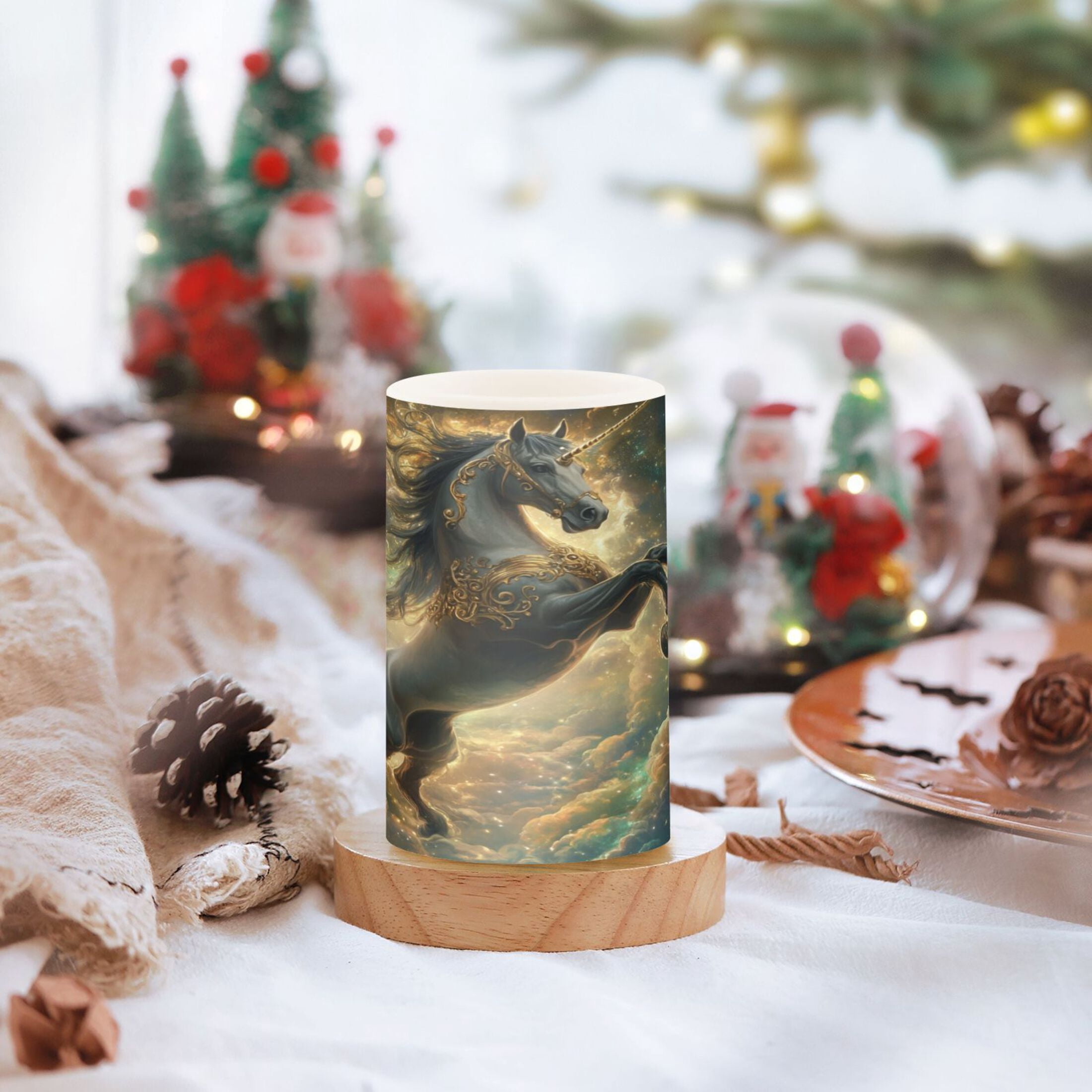 2 PCS Flameless Candles with Remote Timer LED Battery Operated Flickering Candle Light for Wedding Table Home Decoration Gifts Noble and Elegant Horse