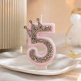 thumbnail image 2 of Btomtd Birthday Crown Number Candle 3 Inch Cake Topper Candles for Milestone Party Supplies Celebration Table Decor, 5, 2 of 7