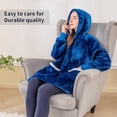 thumbnail image 6 of RUIKASI Wearable Blanket Hoodie Adult - Comfy Sherpa Blanket Hoodie Sweatshirt for Women Men, Hooded Blanket with Sleeves and Giant Pockets as Gifts for Adult, Blue, Small, 6 of 7