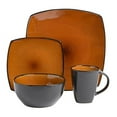 thumbnail image 2 of Gibson Soho Lounge Square 16-Piece Dinnerware Set - Amber, 2 of 7
