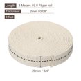 thumbnail image 2 of Uxcell 3/4 inch Flat Wide 3 Meter/10Ft Long Cotton Oil Lamp Wick with Black Stitch, 2 Roll, 2 of 5