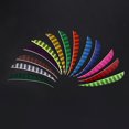 thumbnail image 1 of 13pcs Plume de Tir à l'Arc, Coloré 5 Pouces Plume Motif de Rayures pour Accessoires d'Arc DIY, 1 of 8