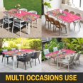 thumbnail image 5 of Pink Spring Easter Table Cloths for 4 Foot Rectangle Tables, Bunny Eggs Floral Botanical Patio Waterproof Elastic Fitted Tablecloths, Washable Rectangular Table Cover for Camping, 5 of 8