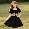 thumbnail image 7 of Girls Renaissance Corset Dress Puff Sleeve Peasant Medieval Dresses Ruffle Cute Elegant Party Outfits Black, Size 11 Y, 7 of 7