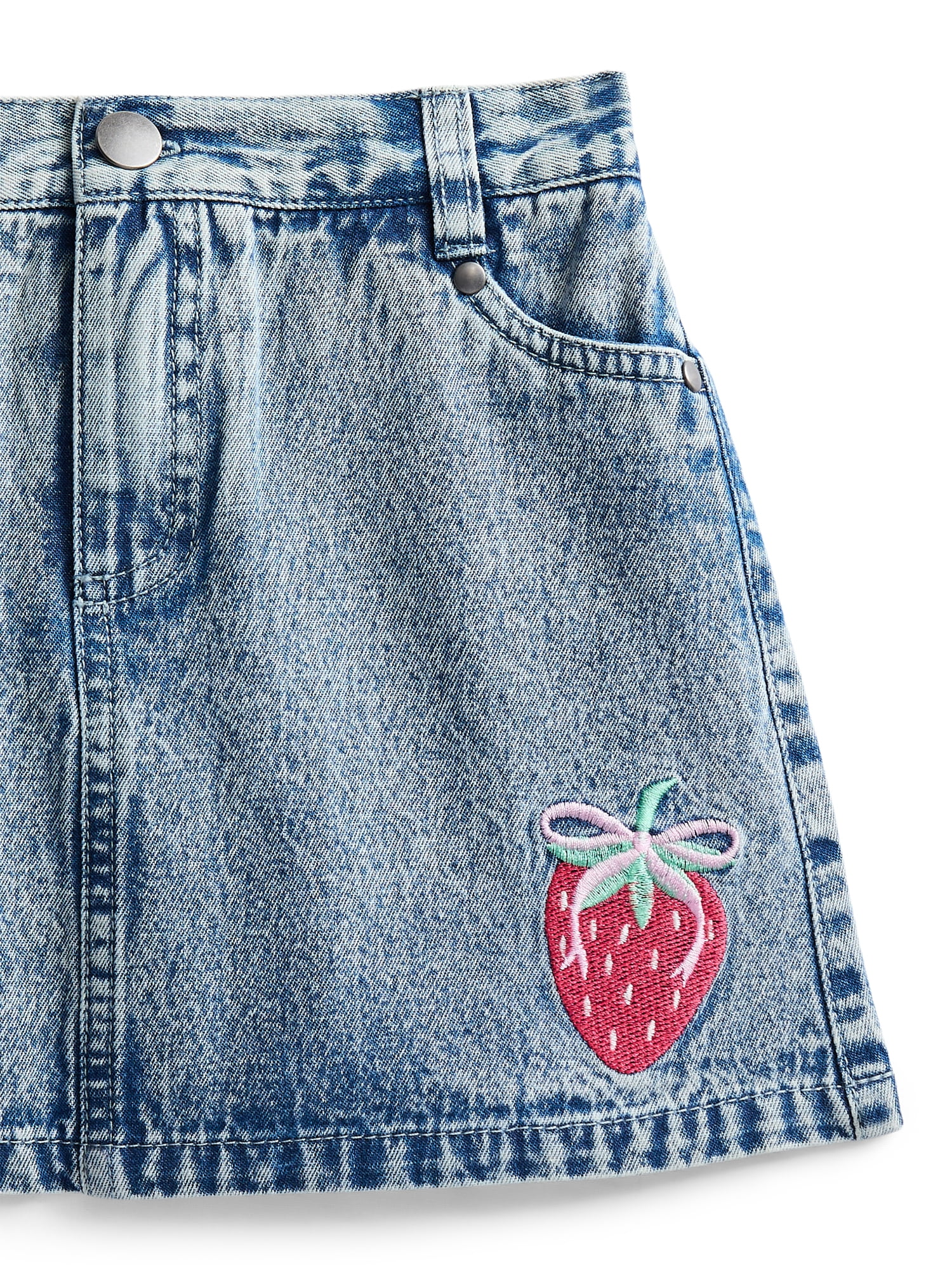 Derek Heart Girls Embroidered Denim Skirt, Sizes 5-16