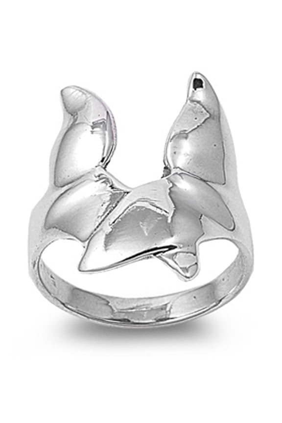 Whale Tail Friendship Animal Ring .925 Sterling Silver Band Jewelry Female Male Unisex Size 6