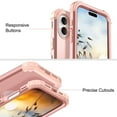 thumbnail image 2 of for iPhone 16 Plus Back Case, Phone Case Heavy Duty 2 in 1 Rugged Shockproof Protection Hybrid Hard PC Bumper Drop Protective Silicone for Girls Women Boys Men for iPhone 16 Plus, Rosegold, 2 of 8
