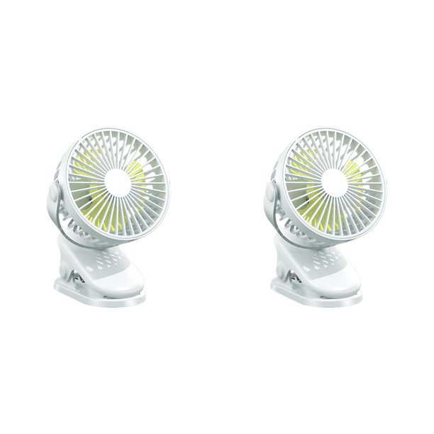 Mini Ventilador Escritorio Con Clip Carga USB Eléctrico 3 Velocidades para El () Blanco