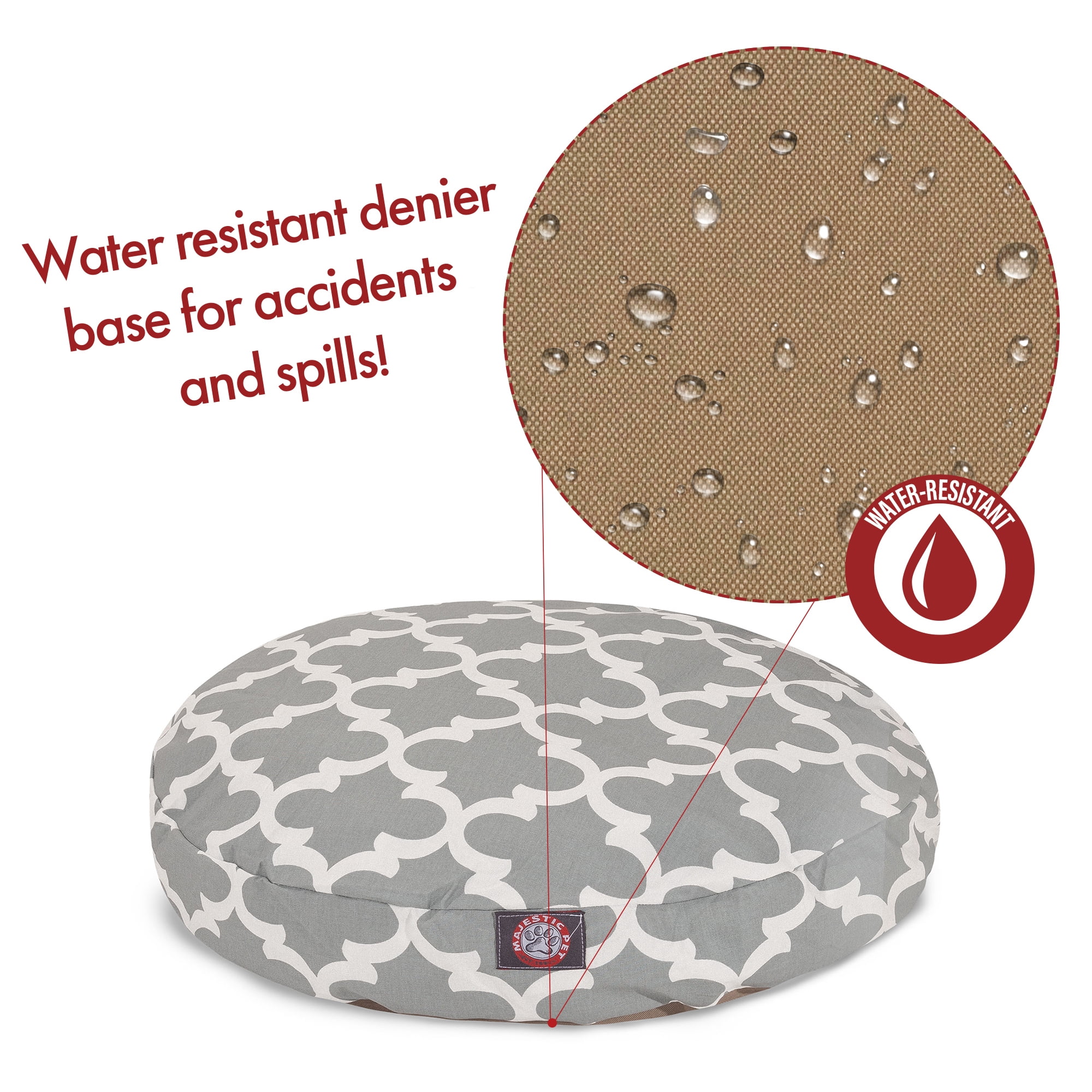 Majestic Pet | Trellis Round Pet Bed For Dogs, Removable Cover, Gray, Medium