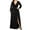 Black, variant on Fesfesfes Women Gowns Plus Size V Neck Long Sleeve Solid Splicing Perspective Sequin Dress Party Dress or