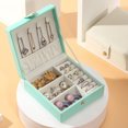 thumbnail image 3 of Leather Buckle Jewelry Box for Ring Storage Flap Display Jewelry Organizer Box, 3 of 3