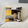 thumbnail image 2 of Yellow Grey Black Buffalo Check Reversible Throw Pillow Covers 16 x 16-Inch Kids Geometric Pillow Covers Home Decor for Geometry Square Cushion Covers Set of 4 Plaid Modern Abstract Art, 2 of 6