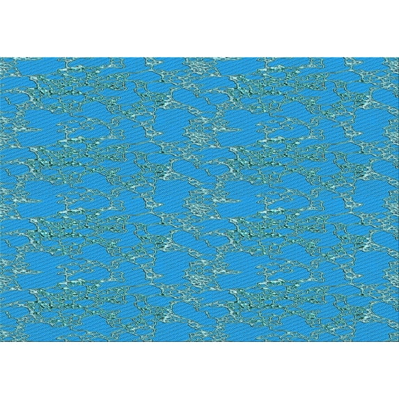 Ahgly Company Indoor Rectangle Patterned Bright Turquoise Blue Area Rugs, 3' x 5'