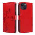 thumbnail image 3 of Nalacover Case Wallet for iPhone 12 Mini with Card Slots, Embossed Pattern PU Leather Phone Case for iPhone 12 Mini Kickstand Flip Cover Detachable Wrist Strap Magnetic Closure Folio Case, Red, 3 of 11