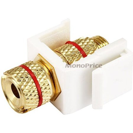 UPC: 0844660084365 | Monoprice Keystone Jack – Banana Jack  Screw Type With Red Ring – White