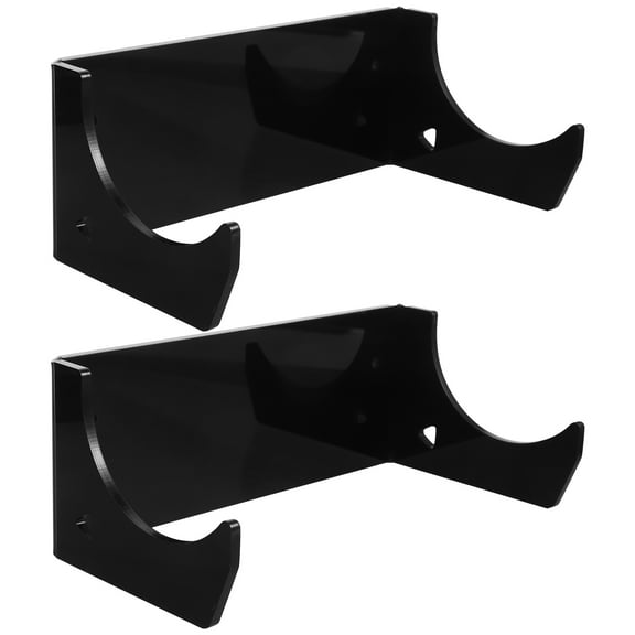 TOYMYTOY 2Pcs Wall Mount Rolling Pin Holders Black Acrylic Storage Rack for Kitchen Organization