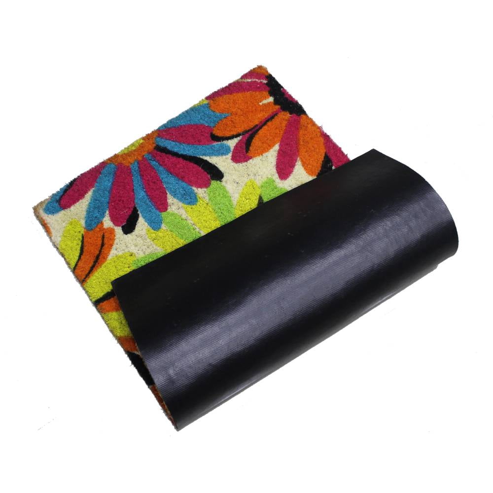 Floral nonslip Indoor outdoor coir doormat Housewarming gift