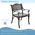 thumbnail image 2 of Gymax Set of 2 Outdoor Dining Chairs Cast Aluminum Patio Bistro Chairs Armchairs, 2 of 9