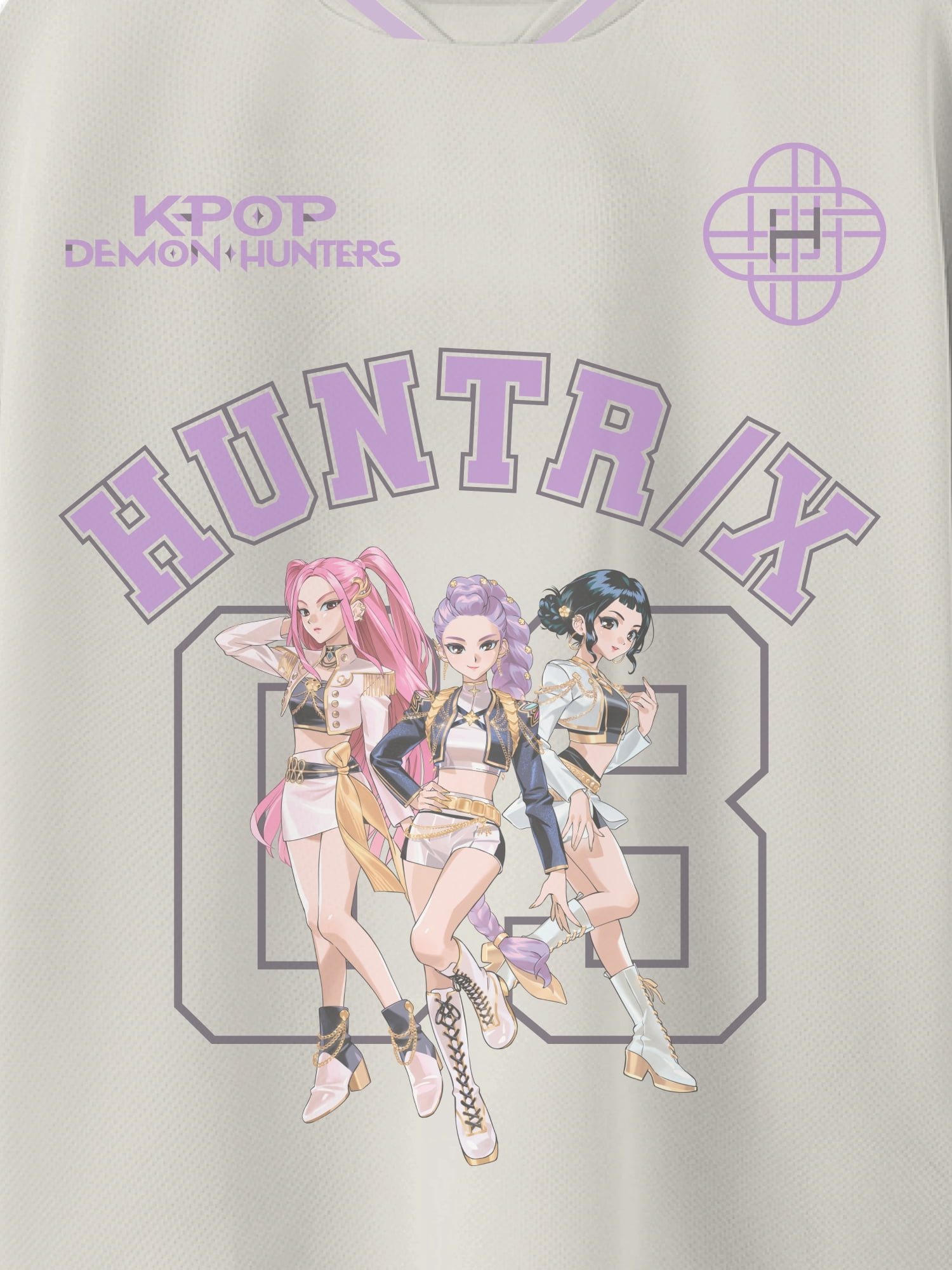 K-Pop Demon Hunters, Girls' & Big Girls' Graphic Jersey Tee, Huntrix Derby Core, Sizes 4-16