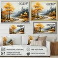 thumbnail image 4 of Designart "Yellow Forest Journey A Scenic Road II" Landscapes Floater Framed Wall Decor, 4 of 7