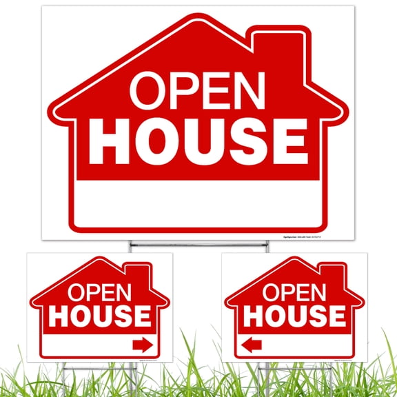 Open House Real Estate Red Sign,